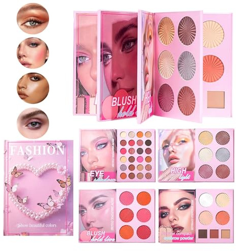 Palette Trucco - 43 Colori Blush Highlighter Contour Impermeabile - Ombretti Colorati A - Per Feste Matrimonio Foto Giornaliero Donne Principianti