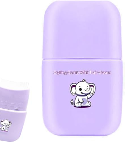 Peigne coiffant avec crème capillaire, cire capillaire en stick, gel capillaire de finition avec peigne intégré, rafraîchissante non grasse pour dompter les mèches rebelles et les frisottis