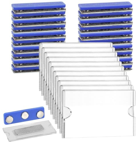 20 st Namnskyltar Magnet – Transparent Akryl Namnbricka 90x55mm, Med Pappersinsats & Stark Magnet, Återanvändbar & Personaliserbar för Kontor, Sjukhus, Möten, Besökarpass, Utan Nålar, Professionell