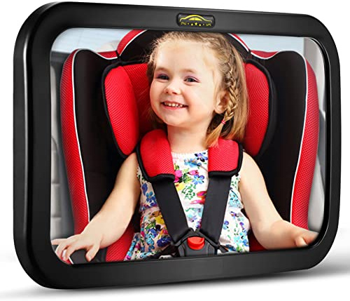 Baby Car Mirror, DARVIQS Car Seat Mirror, Safely Monitor Infant Child in Rear Facing Cars Seat, Wide View Shatterproof Adjustable Acrylic 360°for Backseat, Crash Tested and Certified for Safety