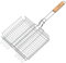 Maestro MR-1004 Grillrost mit Holzgriff Verschließbar Grillgitter Ersatzrost Doppelgrill Grillgitter Ersatzrost BBQ (Stahl, 25x30cm)