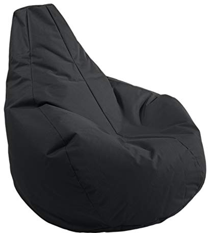 AD.CON Outdoor & Indoor Sitzsack Gamer mit EPS-Perlen Füllung, Puff, Relax-Sessel, Sitzkissen, Bodenkissen, Bean Bag, 225L Schwarz