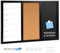 DOLLAR BOSS Kombitafel Pinnwand Magnettafel Whiteboard 45×60cm Kreidetafel, Magnetische Kreidetafel Kork Pinnwand Magnetisch, Schwarz Memoboard Küche Weekly Planner mit Stecknadeln Magneten und Marker