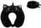I-TOTAL® - Tierförmiges Reisekissen/weiches Nacken-Reisekissen für Nackenstütze/lustige Reisekissen (schwarze Katze)