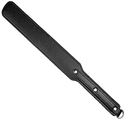 Ueemph 14 inch Faux Leather Paddle,Riding Crop for Horse Training, Stainless Steel Handle (Black)