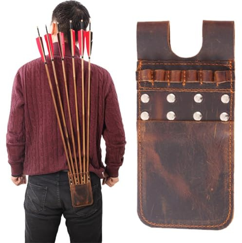 Glixoft Hip Arrows Pocket Back Arrows Pouch Archery Arrow Quiver Leather Back Pouch Quiver Shooting Bow Gear Accessories for Archers