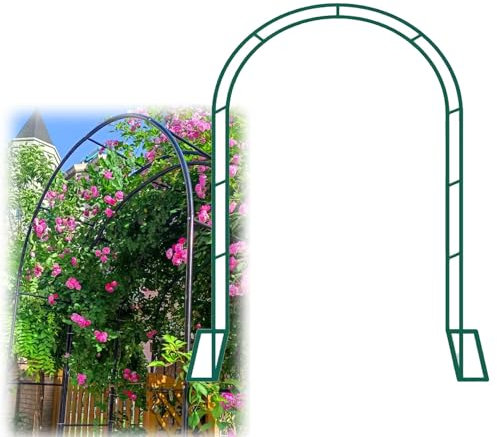 Arche de jardin en métal pour plantes grimpantes et plantes grimpantes, tonnelle de roses pour mariages et quinceaneras, décorations de fête, arche pour événements, toile de fond avec support vert