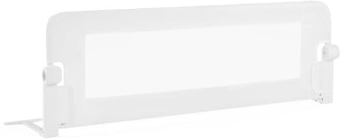 GOPLUS Sänggaller 120/150 cm, säkerhetsgaller vikbart för barnsäng, enkel-, dubbel-, queensis- och King Size-säng, sängskydd av PP och Oxford med justerbar rem (120 cm, vit)