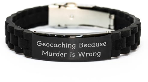 Geocaching Adventure Gift for Mom, Glide lock Clasp Bracelet with Funny Quote, Mother's Day Unique Gifts from Friends, Geocaching Enthusiasts' Favorite Accessories