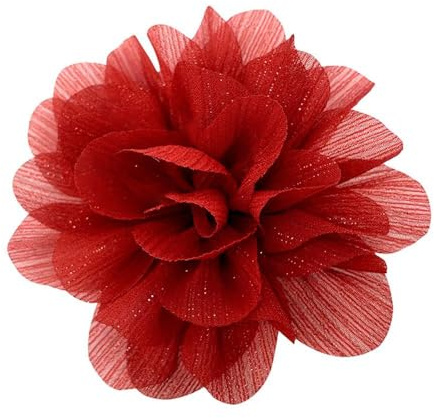 100mm Broches De Fleurs Pour Femme Très Grand Rose Tissu Satin Épinglette Revers Délicat Tissu Satin Broche Camélie Fleurs Pour Soirée De Mariage Vêtements De Danse Accessoires Bijoux (Rouge)