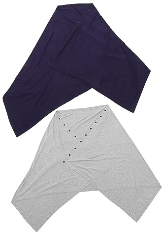 Yardwe Poncho per Allattamento in Cotone 2pezzi Tessuto Traspirante con Copertura Completa per Mamme