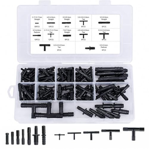 Xinsenke Conector T para manguera set 113 piezas 12 tamaños riego