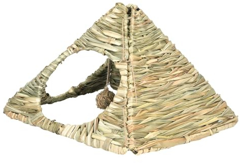 Perfeclan Conejo Casa de Hierba Grande Plegable Cama Escondite Artesanal para Animales Pequeños con Apertura Diseño Cómodo Adecuada para Mascotas como Hurón
