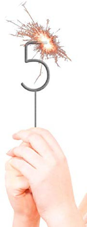 Folat Geburtstag Wunderkerze Zahl 5