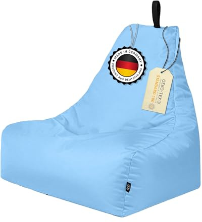 Patchhome Sillón de salón XXL para gamer, para interior y exterior, relleno | XXL – azul claro – en 2 tamaños y 25 colores