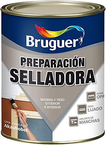 PINTURA PREPARACION BRUGUER MADERA INTERIOR. EXTERIOR SUPERFICIES POROSAS SELLATIN BLANCO 750ML