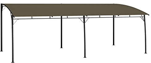 丨 丨Pavillon Gartenpavillon Terrassenpavillon Pergola Vordach Garten Terrassen Überdachung Anbaupavillon Gartenzelt 6x3x2,55 m Taupe