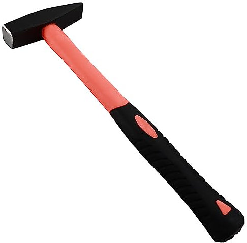 Aicosineg Marteau de forgeron cruciforme de 30,5 cm en acier à haute teneur en carbone à tête carrée oblique en métal, marteau de réparation pour électricien, poignée souple absorbant les chocs,