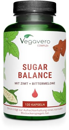 GLYCEMIE Complex | 120 Gélules (4 MOIS) | Chrome, Cannelle, Gymnema sylvestris et Melon amer | Réguler le taux de sucre* | Sans Additifs & VEGAN | Vegavero®