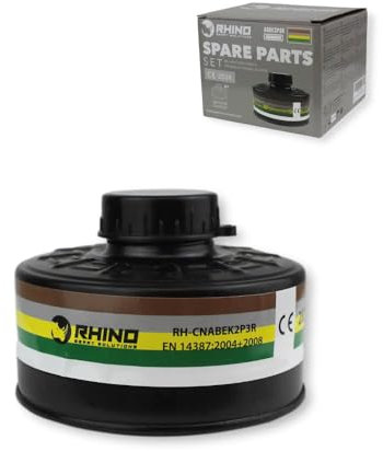 RHINO Smart Solutions Cartouche filetée RD40 Filtre à charbon actif ABEK2P3R pour masques respiratoires complets de type RH-7011 et autres
