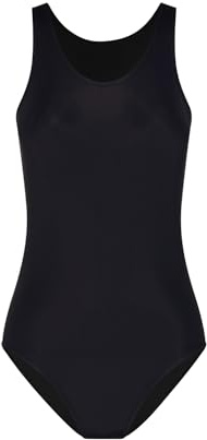 Modibodi Costume da bagno mestruale per adolescenti, schiena incrociata, flusso leggero, assorbimento 20 ml, asciugatura rapida, protezione UV50+, vestibilità comoda, nero, Nero , 10-12Anni