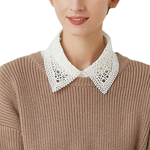 NiceYnn Detachable Victorian Pleated Lapel Shirt Collar Vintage Elegant Girls Women's False Collar Chiffon Half Shirt Blouse Mock Neck Top
