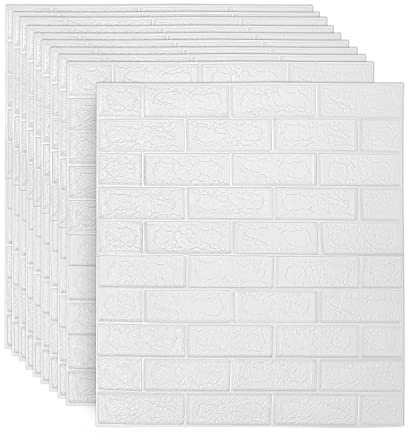 Sonnewelt Carta da parati 3D autoadesiva, 50 pezzi, 77 x 70 cm, effetto pietra, impermeabile, schiuma PE, per soggiorno e pareti in generale
