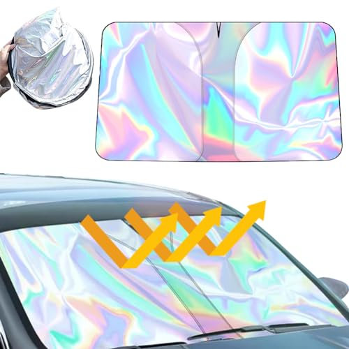 135x65cm Parasol para Parabrisas de Coche,Protector Solar Coche Parabrisas,Parasoles para Protección Frente Al Calor Y Los Rayos UV,Parasol Delantero Coche Plegable,Apto a la mayoría de Coches y SUV