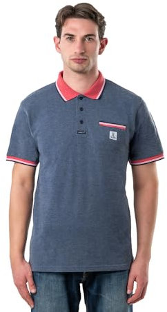 LANCETTI Polo da Uomo MOD Sale e Pepe (IT, Testo, XL, Regular, Regular, Blu)