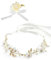 TOZBLEU 2 pcs set Copricapo da sposa con strass,Mano nuziale con fiori,per capelli Corona di Fiori Archetto Ghirlanda Floreale per il Matrimonio,gioielli da sposa fatti a mano