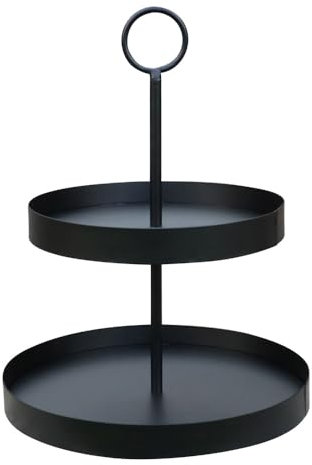 Etagere LENJA schwarz aus Metall modernes Design 2-stöckige Metalletagere