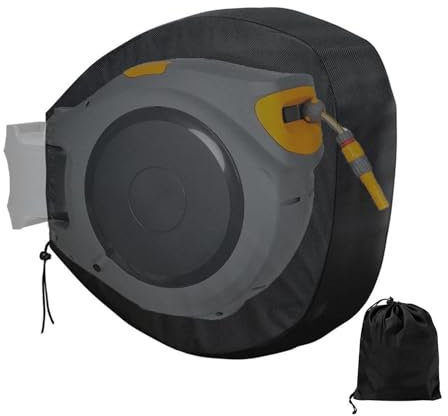 Funda retráctil para carrete de manguera, funda para carrete de manguera de montaje en pared, fundas para carrete de manguera de jardín 420D, funda resistente al agua para manguera
