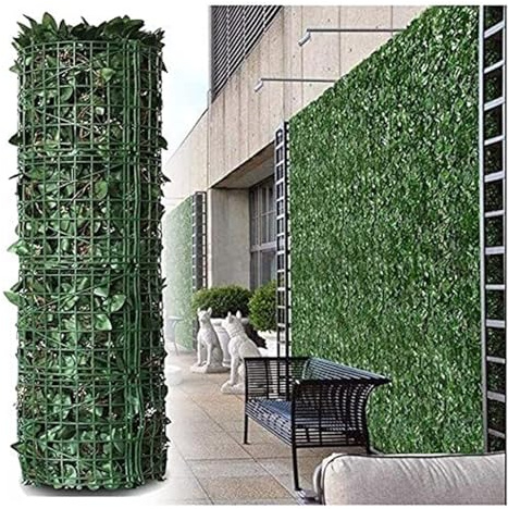 YOUKANG Seto Artificial Pantalla de Pared Verde Artificial Valla de Celosía Artificial con Hojas de Hiedra Pantalla de Privacidad de Hiedra Artificial YOUKANG2501(1.5x4m)