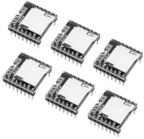 Mini MP3 DFPlayer Module AYWHP 6 PCS Mini Lecteur MP3 Mini Module TF Card U Disk Board DFPlayer Audio Voice Music Module Compatible avec Arduino