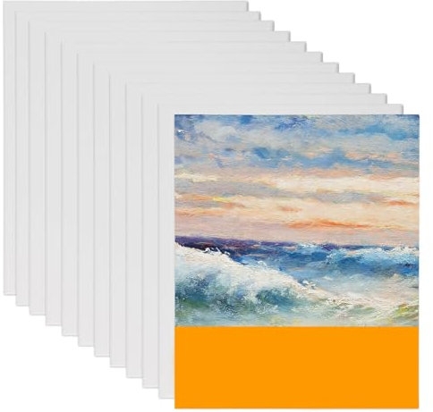 JIEHIN 12 Stück Blanko Leinwand Rahmen, 25 x 30 cm gespannte Baumwolle Leinwände zum Bemalen, Keilrahmen mit Leinwand für Acrylmalerei und Mixed Media Kunstwerk