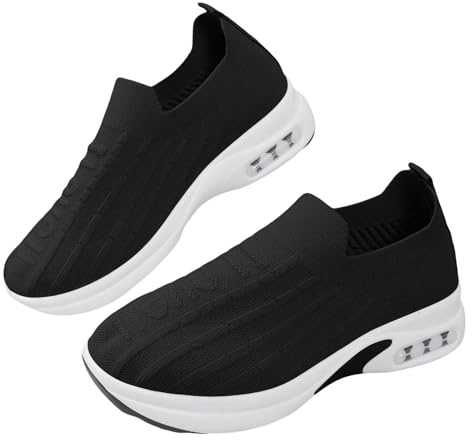 Scarpe Ortopediche Donna Sanitarie Chiuse Slip on Running Morbida Fitness Outdoor Sneaker Ortopedicheda da Lavoro con Cuscino Aria a Punta Larga Basse Sport Scarpe Mesh Jogging Comode