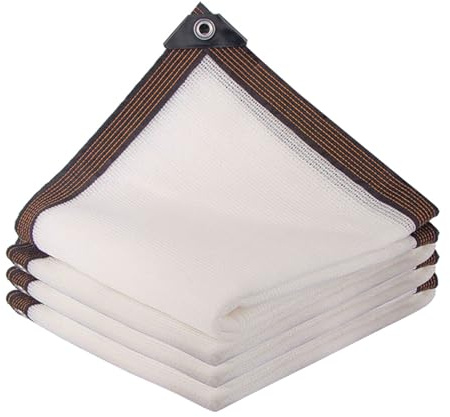 Skuggnät 50% Skuggningseffekt Skuggsegel Vit Skuggningsnät Med öljetter 1x2m 2x3.0m 3x4m 4x5m 5x6m 6x7m 7x8m 8x9m 9x10m 10x11m 11x12m Solsegel För Trädgård Växthus Pergola Balkong Uteplats(1.5x6m)