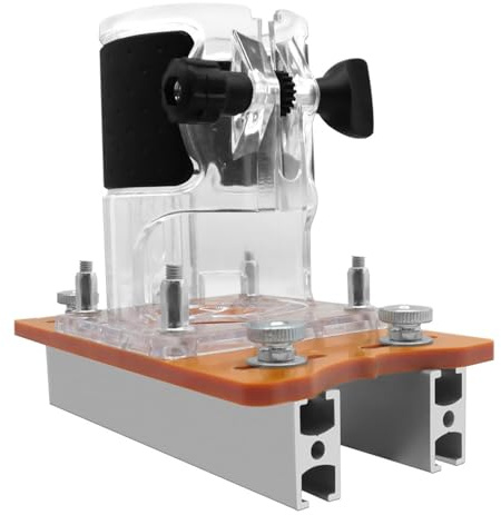 Plunge Router Base Plate, Universal 65mm Trim Router Base, 2-in-1 Woodworking Slotting Bracket with Transparent Cover