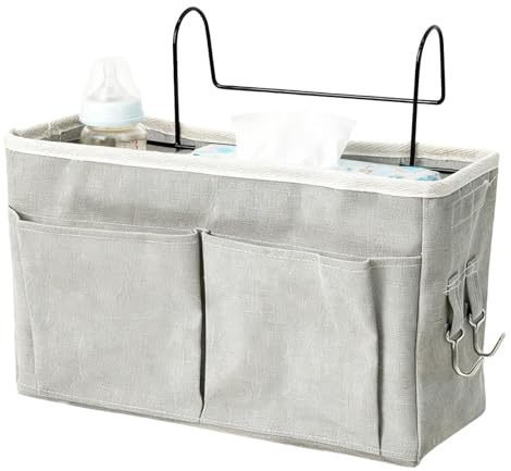 Sängsida Organizer – 10,5 x 29,5 x 18,5 cm sängsängsängförvaringsväska, justerbar våningssängficka, hängande caddie organiserare med fack | sängförvaringspåse för barnkammare sovrum sjukhus sovsal