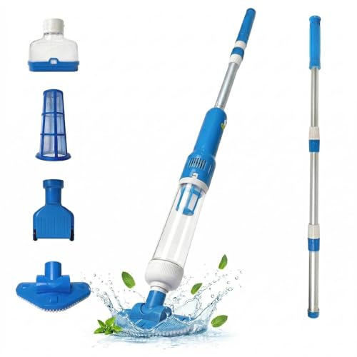 Bostar 2026 - Aspirapolvere 3 in 1 per piscina con asta telescopica, 35 l/min, senza fili, per piscine e spa