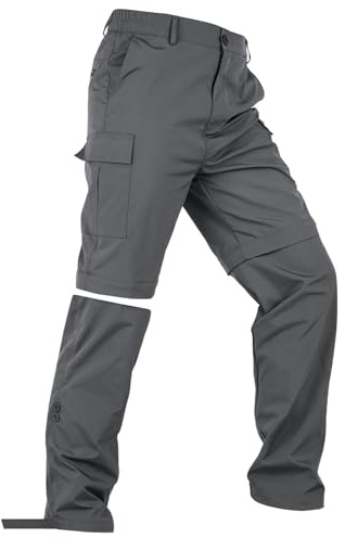 HomKuch Uomini Pantaloni da Escursione Pantaloni da Camminare Stretch a Secco rapido Convertibili in Pantaloni Corti Pantaloni Leggeri da carico