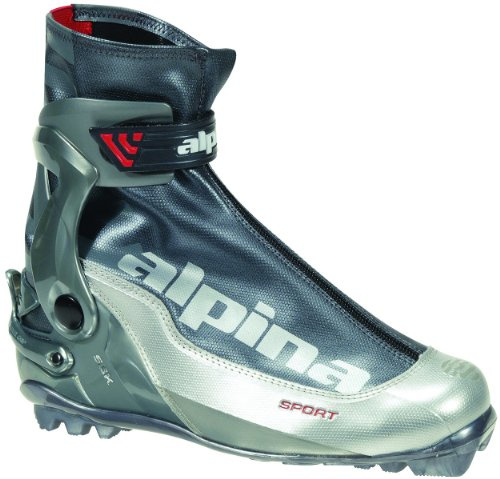 Alpina SSK Sport Series Cross-Country Nordic Skate Ski Boots, Silver/Charcoal, 43