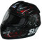 protectWEAR Casco moto nero opaco rosso strade design con visiera FS-801-99R - S