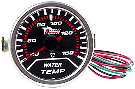 E Support 2 52mm Jauge de Température de l'eau Universelle pour Voiture Fumé Teinte Len Température Gauge LED Lumière Indicateur Instrument