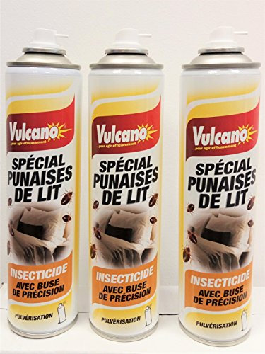 VULCANO PRODUIT INSECTICIDE PUNAISES DE LIT SPÉCIAL PRO PULVERISATION LOT DE 3 BOMBES, Aérosol
