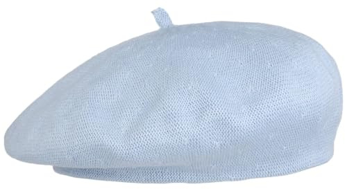 Lipodo Biskaya Baskenmütze Baumwollbaske Made in Italy Damen Frühling Sommer hellblau