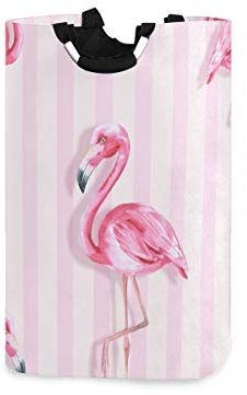 Mnsruu Panier à Linge Pliable avec poignée Rose Flamant Rose