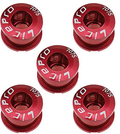 The Lord of the Tools 5pcs M8 Bicicletta Guarnitura Singola Corona Chainwheel Bulloni & Dadi Kit Rosso 7075 Lega di Alluminio MTB Disco Viti Per Bici Da Strada Mountain Bike