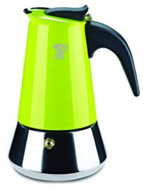 Pezzetti, Steelexpress Espressokocher mit 6 Tassen aus Edelstahl, ergonomischer Griff, hitzebeständig, geeignet für alle Kochflächen, geeignet für Induktion, lila