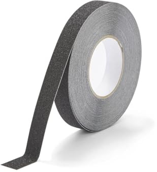 Durable halkskyddstejp standard DURALINE GRIP, 25 mm x 15 m, för säkrare trappor, ramper etc., svart, 108001